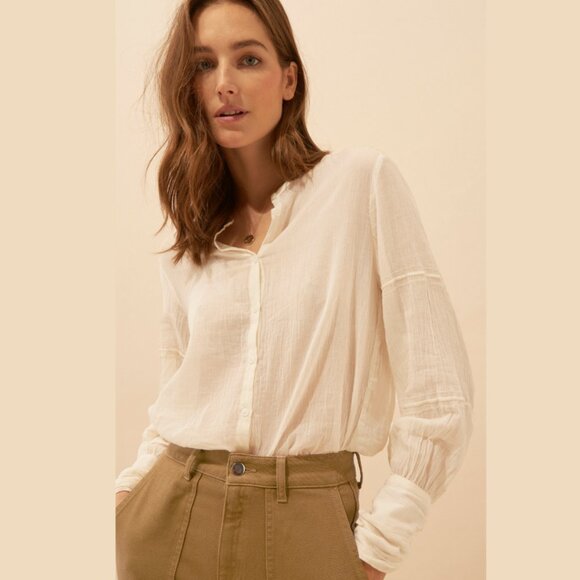 NEW ba&sh 100% Cotton Samy Blouse White Ecru XS, 0 - Picture 5 of 11